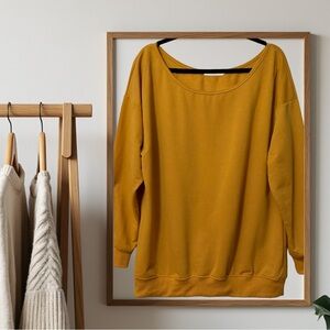 BOGO! Off-the-Shoulder Sweatshirt in Gold